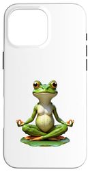 Fun Yoga Frog Motif for Meditation Case for iPhone 16 Pro Max