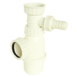 SOMATHERM FOR YOU - P119 - lava-loiças sifão com saída ajustável para máquina de lavar - branco de plástico - uma saída lateral para a máquina de lavar