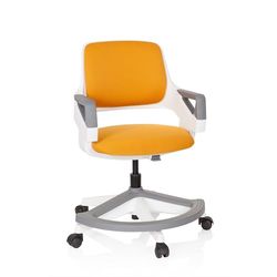 hjh OFFICE 640490 Chaise de Bureau pour Enfants et Adolescents Kid Flex Tissu Orange Chaise de Bureau évolutive, Repose-Pieds & Dossier réglables