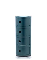 Kartell 0498515 Cómoda modular, plástico ABS, azul, 32 x 32 x 77 cm, 4 elementos