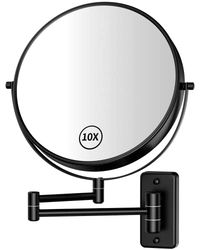 Gospire Miroir de Maquillage 22,9 cm, grossissement 1X/10x, Miroir Rotatif Double Face, Miroir Noir Poli pour Salle de Bain, Miroir Mural pour Femme et Homme