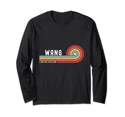 WANG Orgulloso Familia Retro Atardecer Apellido Apellido Manga Larga