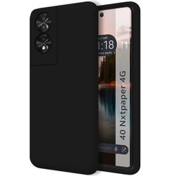 Tumundosmartphone Custodia in silicone liquido ultra morbido per TCL 40 NXTPAPER colore nero