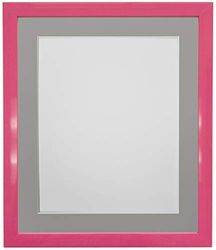FRAMES BY POST Marco de Fotos (1,9 cm), Color Rosa, Soporte Gris Oscuro, 18 x 12 Image Size 14 x 8 Inch