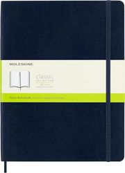 Moleskine Classic Plain Paper Notebook - Soft Cover and Elastic Closure Journal - Color Sapphire Blue - X- Large 19 x 25 A4 - 192 Pages