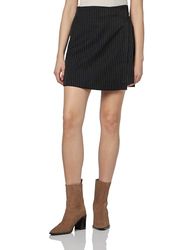 Bestseller A/S VMNORI H/W Short Skirt WVN, zwart/strepen: sneeuwwit, XS