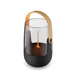 Stadler Form Aroma diffuser & lantaarn Sophie little, met oplaadbare batterij tot 7 uur, binnen en buiten, verlicht en verspreidt geuren, vlameffect, voor etherische oliën, zwart met bamboe handvat