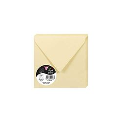 Clairefontaine 5848C - Paquet de 20 Enveloppes Gommées - Format Carré 14x14cm - 120g/m² - Coloris Chamois - Invitation Evènements et Correspondance - Gamme Pollen - Papier Premium Lisse