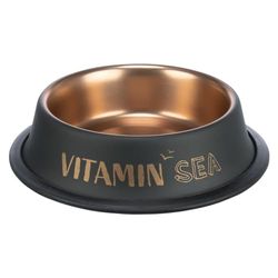 TRIXIE Be NORDIC 24303 Hondenbak van roestvrij staal, 200 ml, zwart/brons - moderne voerbak voor kleine honden ø 15 cm, roestvrijstalen bak met anti-slip rubberen coating