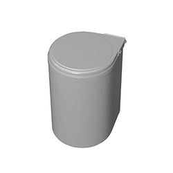 Emuca - Poubelles de Porte de Meuble, Compartiment de déchets, conteneur de 13L avec Couvercle Automatique et Fixation à la Porte, Plastique, Gris