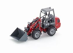 siku 3059, Cargadora Weidemann Hoftrac, 1:32, Metal/Plástico, Rojo, Brazo de carga y pala móviles
