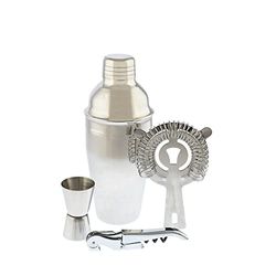 Koala Spain Roestvrijstalen shaker (4 stuks), 1 shaker 500 ml, 1 wormzeef, 1 meetinstrument 15/30 ml, 1 tweetakt kurkentrekker