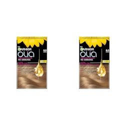 Garnier Olia 8.0 Blonde Permanent Hair Dye, Up to 100% Grey Hair Coverage, Visibly Improved Hair Quality, 3X More Shine, No Ammonia & 60% Oil Powered Formula (Pack of 2)