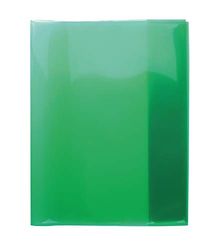 HERMA 19624 Exercise Book Covers Quart Transparent Exercise Book Covers Made of Durable, Wipe-Clean and Extra Thick Polypropylene Film, Set of 10 Exercise Book Covers for School Notebooks, Green