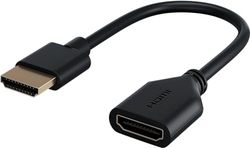 goobay 64824 HDMI Flexadapter 4K @ 60Hz / uitbreiding voor HDMI-kabel/HDMI verlengkabel/verlengkabel HDMI stekker/flexibel en buigzaam/voor monitoren, PS5, Xbox, Apple TV zwart / 10 cm