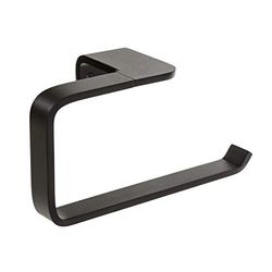 TATAY Towel ring from the Onyx Collection, in matt black anodised aluminium. Double fixing system, screws and Glue & Fix system, without drilling.