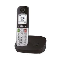 Panasonic KX-TGU410EXB Téléphone Numérique sans Fil, Unité de Base et 1 Combiné, Écran LCD, Appels Favori, Lampe Torche, Compatible avec Les Appareils Auditifs, Noir et Argent