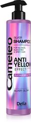 Cameleo - Champô prateado - sem efeito amarelo - para cabelo loiro, cinzento, colorido - reflexos prateados, champô roxo - iluminador, cuidado - 250 ml