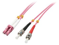 Lindy Duplex Fiber Optic Cable, LC / ST OM4 2m 50/125 Pink