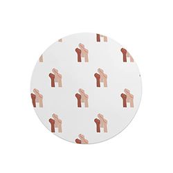 Questo Casa, Rund musmatta med digitalt tryck, halkfri baksida, för kontor och hem, diameter: 22 cm