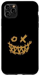 Visage grunge brun Big Grin Graphique marron Coque pour iPhone 11 Pro Max