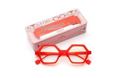 Loki Corniglia bril, volwassenen, uniseks, transparant rood, eenheidsmaat