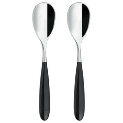 Rockingham Forge Yin and Yang Lot de 2 cuillères à café de luxe en acier inoxydable 18/10 – poignées en noir, plastique PBT