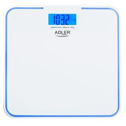 Ädel badrumsvåg – 180 kg kapacitet, blå bakgrundsbelysning kant