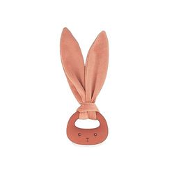 KALOO - Lapinoo - Bijtring voor baby's - Terracotta kleuren - Hazenring - PVC-vrij BPA-vrij - Twee structuren - Babyuitrusting - Vanaf de geboorte, K218009