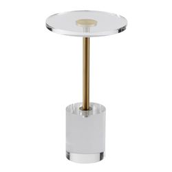 VEVOR Clear Acrylic End Table, Acrylic Side Table with a Solid Base, 11.9 x 11.9 inch Round Tabletop, 21.4 inch High, for Coffee, Drink, Food, Snack used in Living Room, Bedroom, and Study