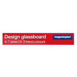 magnetoplan 13400006 - Lavagna magnetica in vetro, 100 x 600 mm, colore: Rosso intenso