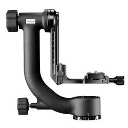 Mantona Gimbal TK-I Cabeça de tripé para teleobjetivas (Inclui sapato de mudança rápida, conexão de 3/8"), preto