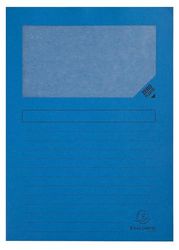 Exacompta - Réf. 50102E - Carton de 4 paquets de 100 chemises à fenêtre Forever® 120 g/m² - couleurs vives - chemises 100% recyclées et certifiées Ange Bleu - dim 22 x 31 cm pour A4 - bleu vif