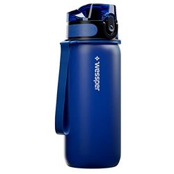 Wessper Active Max Triline waterfles met tijdmarkering, BPA-vrij, Tritan drinkfles 500 ml, lekvrije sportfles voor fiets, school, kinderen, sport, blauw