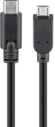 Goobay 67895 USB 2.0 Cable, USB-C Male to to Micro-B 2.0, Black, 0.2m Length