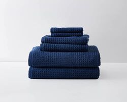 Tommy Bahama | Northern Pacific Collectie | 6-delige handdoekenset - decoratief luxe hotel- en spa-kwaliteit badlinnen, absorberend en vervagingsbestendig, 6-delig, marineblauw, maritiem marineblauw