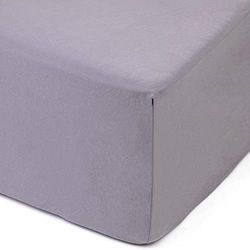 Amago - Spännlakan, Sidhöjd på 50 cm, 100 % Bomull, 120 x 200 cm - Silver