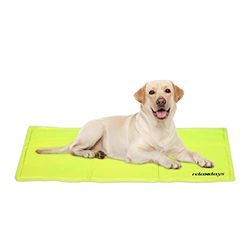 Relaxdays Self Dog Mat, 60 x 100 cm, Wipeable, Gel Pad, Cooling for Animals, Green