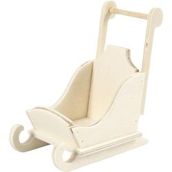 Trineo, tamaño 8 x 5 x 9 cm, madera contrachapada, 1 unidad