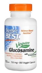 Doctor's Best Glucosamina Vegana Sulfato con GreenGrown, 750mg - Apoyo Articular Natural, 180 cápsulas vegetarianas