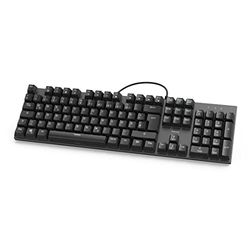 Hama Teclado mecánico (Teclado silencioso, con retroiluminación, Teclado, Teclado con Cable, Teclado mecánico, Teclas ergonómicas, Teclado PC, Teclado USB) Negro-Antracita
