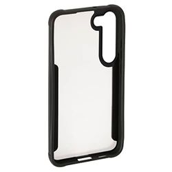 Hama Funda para Samsung Galaxy S23 Metallic Frame (Transparente Samsung Galaxy S23, Flexible, protección para teléfono móvil con Marco antigolpes), Transparente