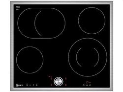 Neff Placa elétrica T16BT76N0 N70/60 cm/Twistpad/zona de assado/vitrocerâmica, estrutura de aço inoxidável com almofada giratória