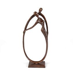 DANYA B. Sculpture Cercle d'amour en Bronze - Décoration d'intérieur contemporaine Moderne et élégante - Couple embrassant l'éternel pour Mariage, Anniversaire ou Cadeau