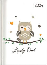 Ladytimer Lovely Owl 2024 - Calendario de bolsillo A6 (4.2 x 6 pulgadas) - Semanal - 192 páginas - Cuaderno de notas - Agenda de citas - Edición Alpha