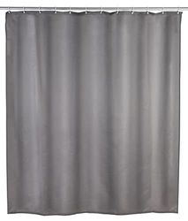 WENKO 20044100 Cortina de duche unissexo, cinzento, anti-mofo, antibacteriana, lavável, plástico - poliéster, cm, cinzento