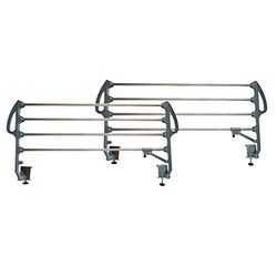 DUÉRMETE ONLINE - Set di ringhiere metalliche geriatriche apribili INOX rinforzate per letto articolato con 4 barre