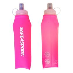 SAFE4SPORT Soft Flask 750 ml rosa - hopfällbar vattenflaska - mjuk TPU vattenflaska - mjuk sportflaska