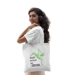 REPUBLIC OF CALIFORNIA Tote Bag Cupid Pushed Me I Swear - Borsa tote pratica e divertente, bianco, 38 X 42 CM, Utility