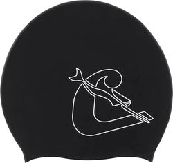 CRESSI Loira badmuts met lang haar, nieuwe hypoallergene siliconen badmuts, optimaal voor lang haar, zwart/wit, M, volwassen